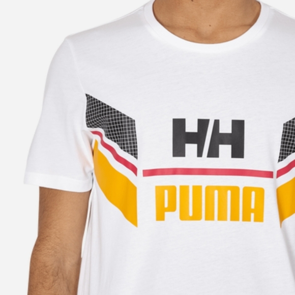 PUMA X HELLY HANSEN puma white graphic tshirt 100% cotton Medium NWT - Picture 14 of 14